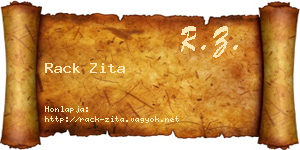 Rack Zita névjegykártya